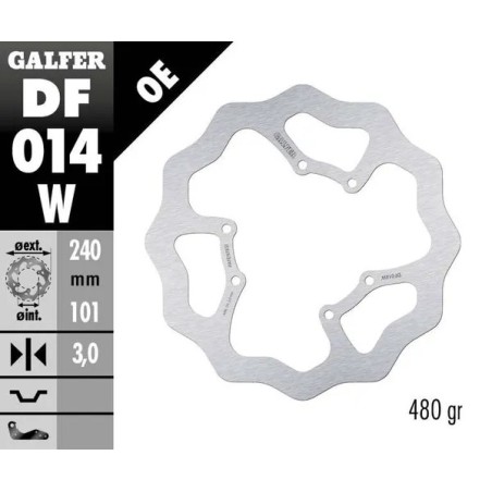 Disco de freno Wave® GALFER para HM MOTO, HONDA, RED MOTO CRE 125, CRE 250, CRE-F 450, CRE-F 490 de 1995 a 2026
