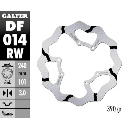 Wave® GALFER brake disc for HONDA CR 125, CR 250, CR 500, CRF 250, CRF 450 from 1995 to 2014