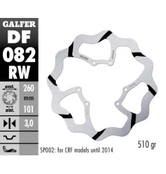Oversize Wave® GALFER Brake Disc for HM MOTO, HONDA, RED MOTO CRF 450, CR 125, CR 250, CRF 450 from 1998 to 2022