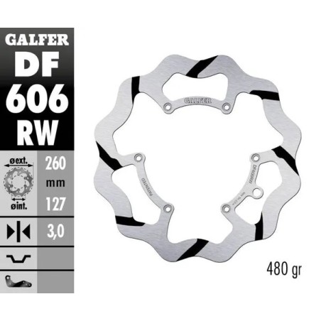 DISCO DE FRENO FIJO GALFER WAVE para HUSABERG, HUSQVARNA, KTM FE 390, FE 450, FE 570, FS 570 de 1971 a 2024