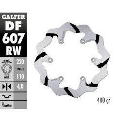 DISCO DE FRENO FIJO GALFER WAVE para GAS GAS, HUSABERG, HUSQVARNA EC 250, MC 125, MC 250 de 1971 a 2024