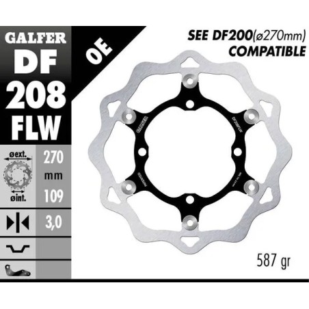 Wave® GALFER brake disc for KAWASAKI KX 250 F, KX 450 F from 2015 to 2020