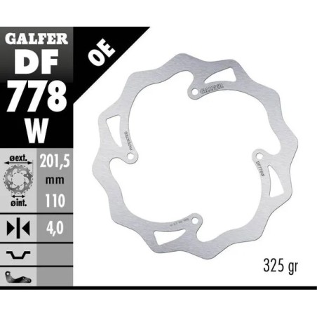 Wave® GALFER brake disc for KTM SX 85, XC 105, XC 85 from 2007 to 2010