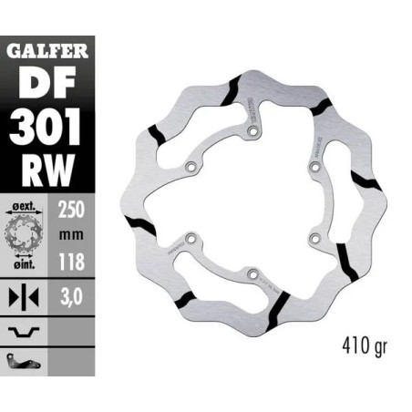 Wave® GALFER brake disc for YAMAHA WR 250 F, WR 426 F, WR 450 F, YZ 125, YZ 250, YZ 426, YZ 450 from 2000 to 2017