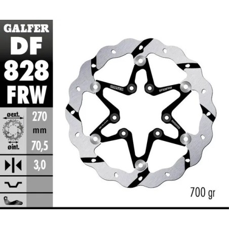 GALFER Wave grooved floating brake disc for TM RACING EN 125, EN 144, EN 250, EN 300, EN 450, EN 530 from 2001 to 2021