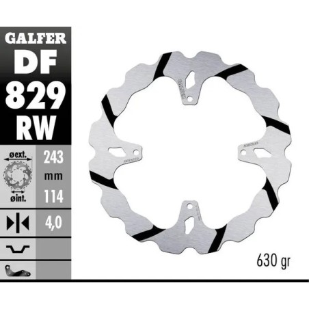 DISCO DE FRENO FIJO GALFER RAINED WAVE para TM RACING EN 125, EN 144, EN 250, EN 300, EN 450, EN 530, MX 125 de 2001 a 2014