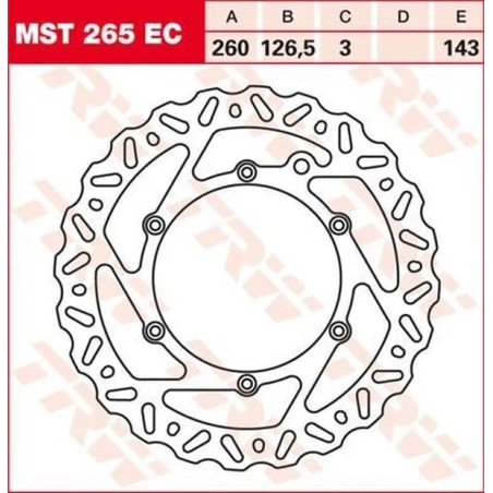 Ec TRW brake discs for HUSABERG, HUSQVARNA, KTM FC 501, FC 600, FE 250, FE 350, FE 390, FE 400, FE 450 from 1993 to 2023