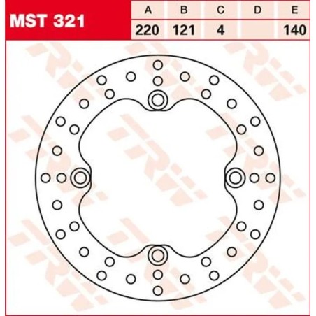 TRW fixed round brake disc 220-250 mm for HONDA CR 125, CR 250, CR 500 from 1989 to 2007