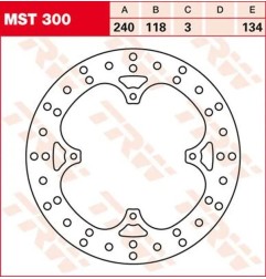 Fixed round brake disc 220-250 mm TRW for HONDA CR 125, CR 250, CR 500, CRF 150, CRM 75, MTX 50, MTX 80 from 1981 to 2007