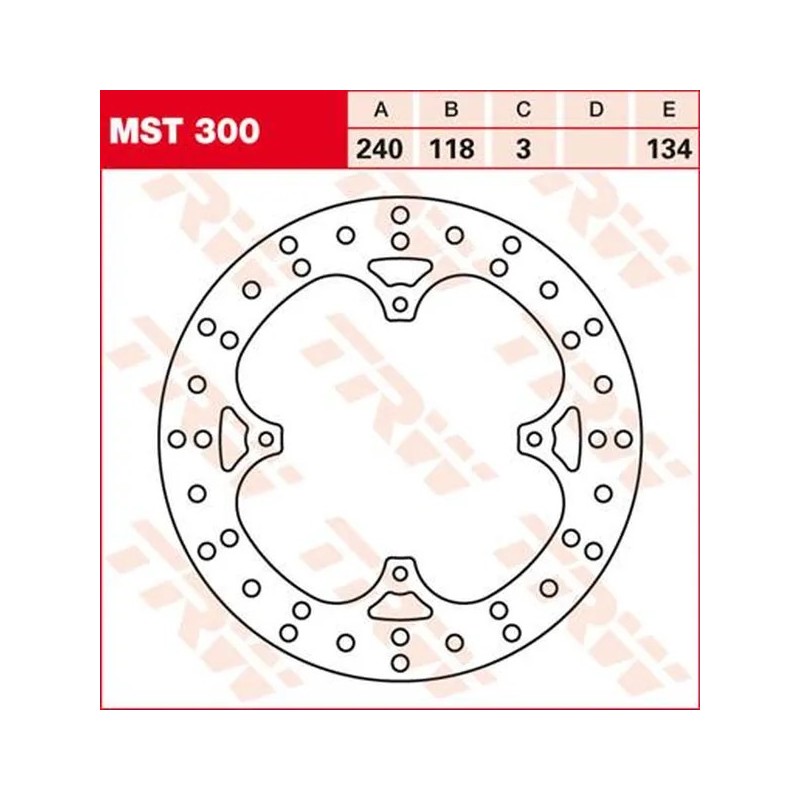 Disque de frein rond fixe 220-250 mm TRW pour HONDA CR 125, CR 250, CR 500, CRF 150, CRM 75, MTX 50, MTX 80 de 1981 à 2007