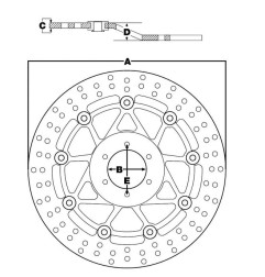 Disque de frein rond fixe 220-250 mm TRW pour HONDA CR 125, CR 250, CR 500, CRF 150, CRM 75, MTX 50, MTX 80 de 1981 à 2007