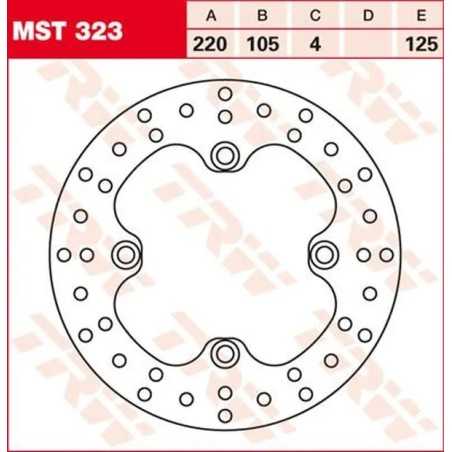Feste runde Bremsscheibe 220–250 mm TRW für HONDA, KAWASAKI, SUZUKI NX 650, TRX 400, XL 125, XR 250, XR 400 von 1988 bis 2018 – 