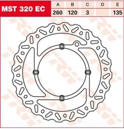 Ec TRW brake discs for HUSQVARNA CR 125, CR 250, SM 125, TC 250, TC 450, TC 510, TC 610, TE 125 from 2000 to 2013