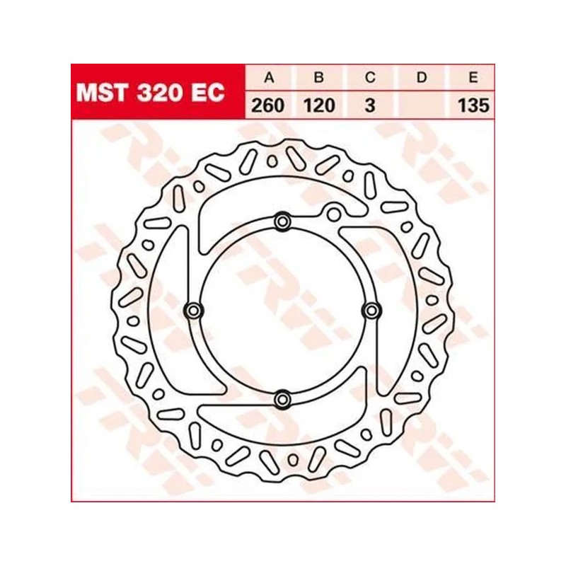 Ec TRW brake discs for HUSQVARNA CR 125, CR 250, SM 125, TC 250, TC 450, TC 510, TC 610, TE 125 from 2000 to 2013