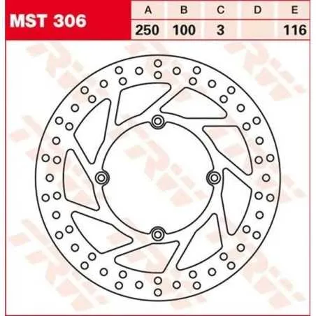 TRW-Bremsscheiben für KAWASAKI KDX 250, KLX 250, KLX 300, KX 125, KX 250 und KX 500 der Baujahre 1989 bis 2007