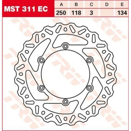Ec TRW brake discs for SUZUKI, YAMAHA DR 125, DR 250, DR-Z 250, DR-Z 400, RM 125, RM 250, WR 250, WR 400 from 1988 to 2026