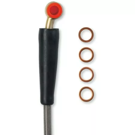 Durite de frein tressée inox MOOSE pour HONDA CR 125, CR 250, CR 500, CRF 250, CRF 450 de 1995 à 2008