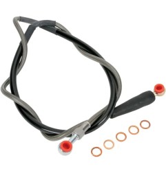 Durite de frein tressée inox MOOSE pour HUSABERG, HUSQVARNA, KTM FE 250, FE 350, FE 390, FE 450, FE 501 de 2000 à 2016