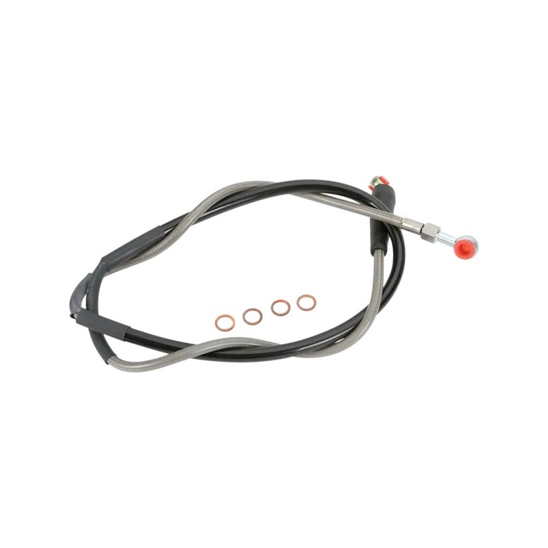 MOOSE stainless steel braided brake hose for GAS GAS, HUSQVARNA, KTM EX 250, EX 250 F, EX 300, EX 350 F from 2000 to 2026 MOOSE stainless steel braided brake hose for GAS GAS, HUSQVARNA, KTM EX 250, EX 250 F, EX 300, EX 350 F from 2000 to 2026