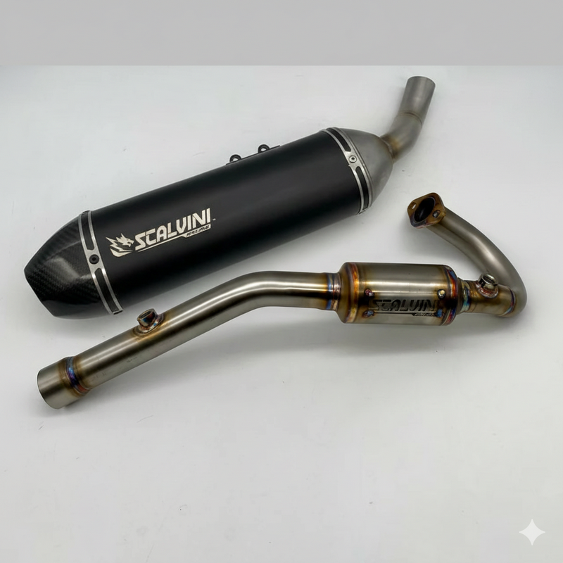 Complete SCALVINI exhaust system for BETA RR 125 4T Injection from 2021 to 2024