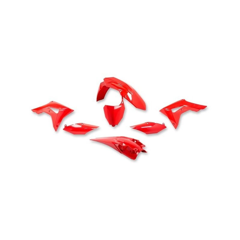 Kit plastiques complet UFO noir/rouge/jaune fluo pour HONDA CRF R, RX 250, 450 de 2017 à 2021