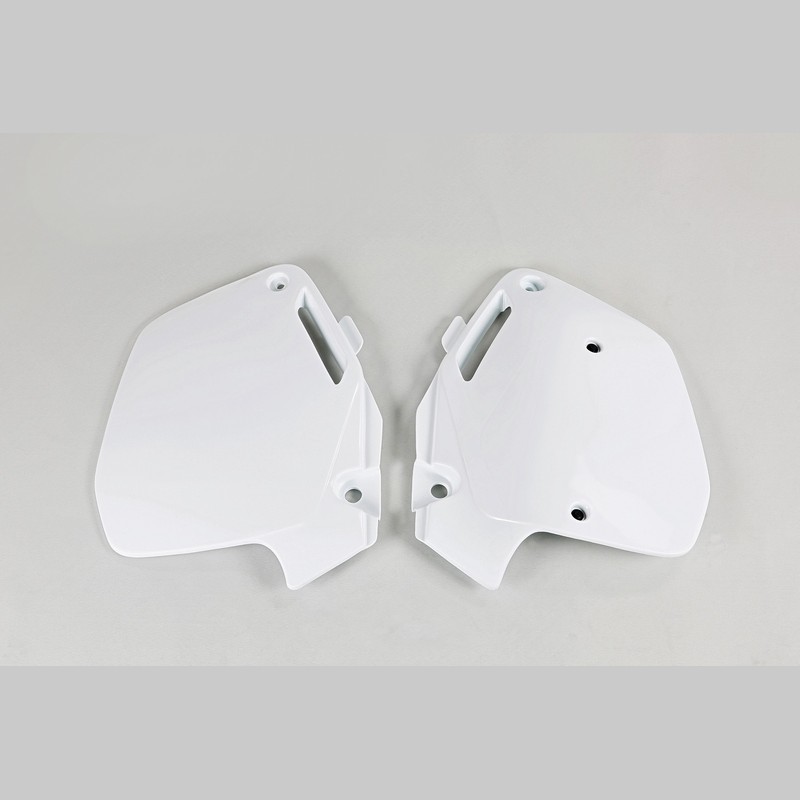 Plaques numéro latérales UFO rouge/blanc pour HONDA CR 125, 250, 500 R de 1990 à 2001