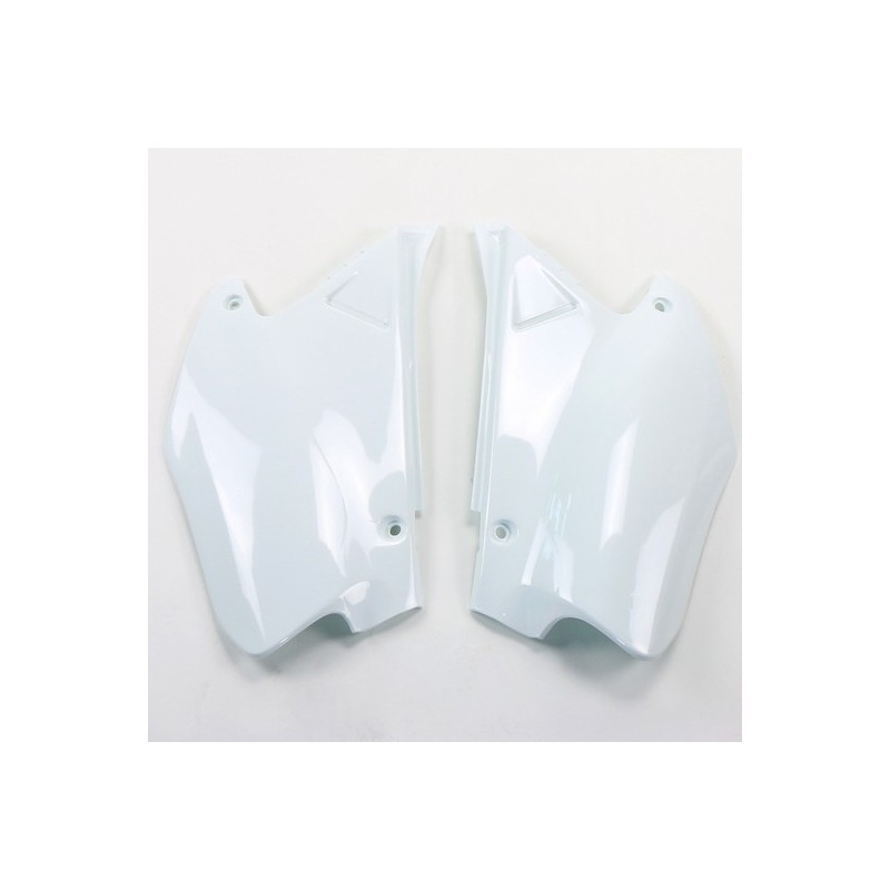 Plaques numéro latérales UFO blanc pour HONDA CR 125, 250 R de 2000 à 2001