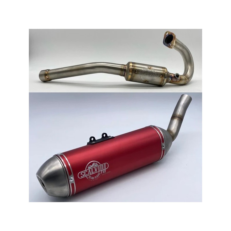 Complete SCALVINI blue/purple/red/grey/black stainless steel exhaust system for BETA RR 125 4T Injection from 2021 to 2024