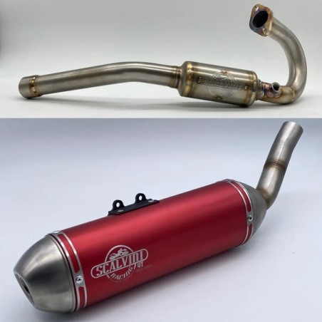 Sistema de escape completo de acero inoxidable SCALVINI azul/morado/rojo/gris/negro para BETA RR 125 4T Injection de 2021 a 2024