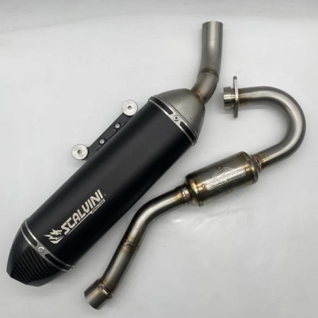 Sistema de escape completo SCALVINI Alu Black Carbon para BETA T 125 4T Injection de 2023 a 2024