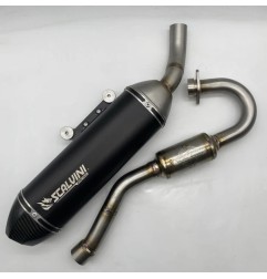 SCALVINI -Komplettaustauschangssystem aus Aluminium in Black Carbon für die BETA T 125 4T mit Einspritzung, Baujahre 2023 bis 20