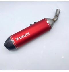 Échappement Complet SCALVINI bleu/violet/rouge/gris alu carbone pour BETA T 125 4T Injection de 2023 à 2024