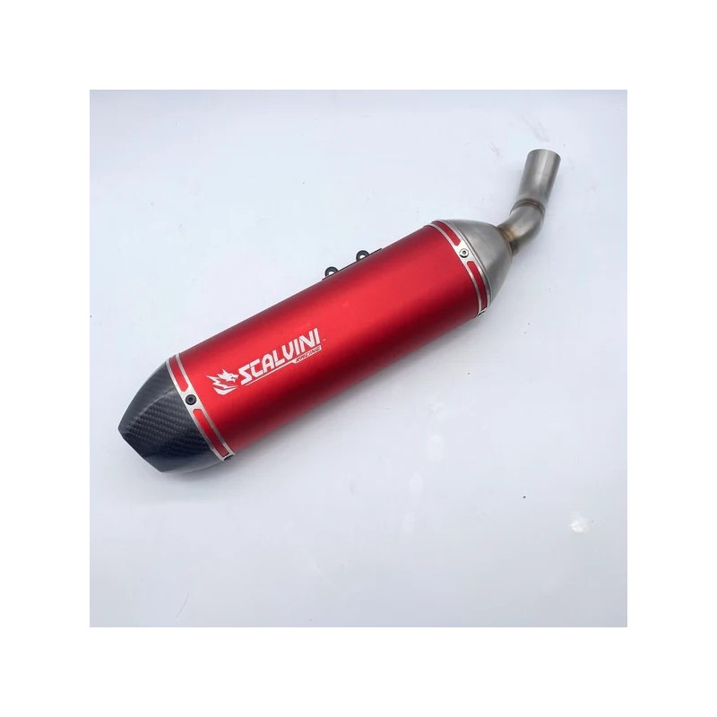 Échappement Complet SCALVINI bleu/violet/rouge/gris alu carbone pour BETA T 125 4T Injection de 2023 à 2024