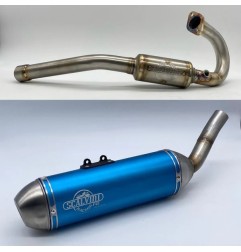 Complete SCALVINI blue/purple/red/grey alu stainless steel exhaust system for BETA T 125 4T Injection from 2023 to 2024