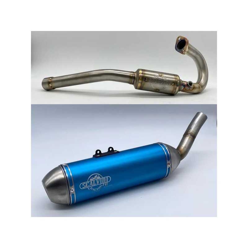 Sistema de escape completo SCALVINI azul/morado/rojo/gris de aluminio y acero inoxidable para BETA T 125 4T Injection de 2023 a Sistema de escape completo SCALVINI azul/morado/rojo/gris de aluminio y acero inoxidable para BETA T 125 4T Injection de 2023 a