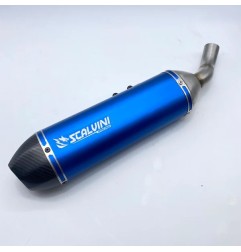 Échappement Complet SCALVINI bleu alu carbone pour FANTIC XMF, XEF 125 4T Injection de 2021 à 2022