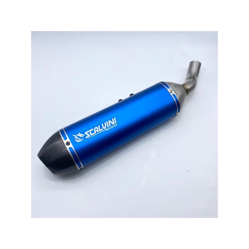 Échappement Complet SCALVINI bleu alu carbone pour FANTIC XMF, XEF 125 4T Injection de 2021 à 2022 Échappement Complet SCALVINI bleu alu carbone pour FANTIC XMF, XEF 125 4T Injection de 2021 à 2022