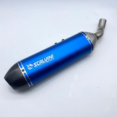 Échappement Complet SCALVINI bleu alu carbone pour FANTIC XMF, XEF 125 4T Injection de 2023 à 2024