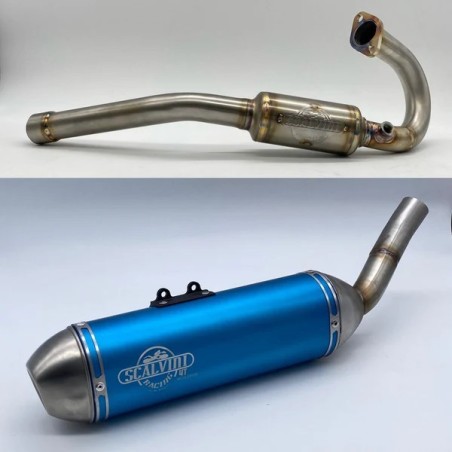 Escape completo SCALVINI de acero inoxidable alu azul para FANTIC XMF, XEF 125 4T Injection de 2023 a 2024