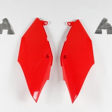 Placas de matrícula laterales UFO rojo/negro para HONDA CRF R, RX ENDURO 250, 450 de 2017 a 2021