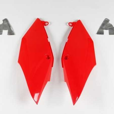 UFO -Seitennummernschilder in Rot/Schwarz für HONDA CRF R, RX ENDURO 250, 450 der Modelljahre 2017 bis 2021