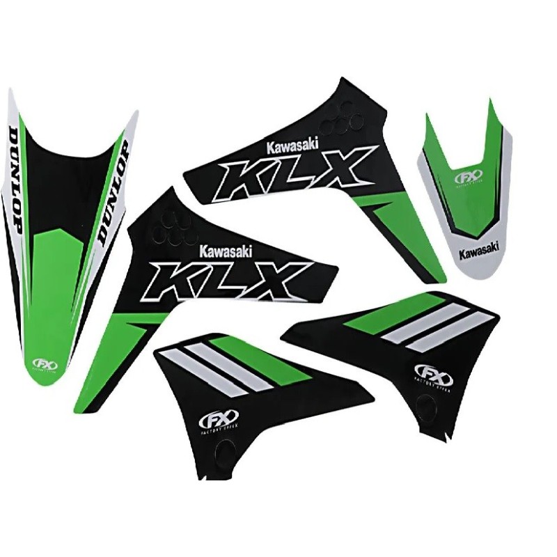 Deco kit EVO Series EVO20 FACTORY EFFEX for KAWASAKI KLX 110 from 2010 to 2022 Deco kit EVO Series EVO20 FACTORY EFFEX for KAWASAKI KLX 110 from 2010 to 2022