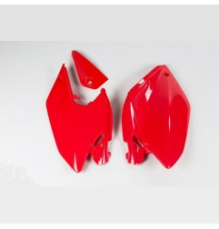 Plaques numéro latérales UFO rouge/noir/blanc pour HONDA CRF 250 X de 2004 à 2013
