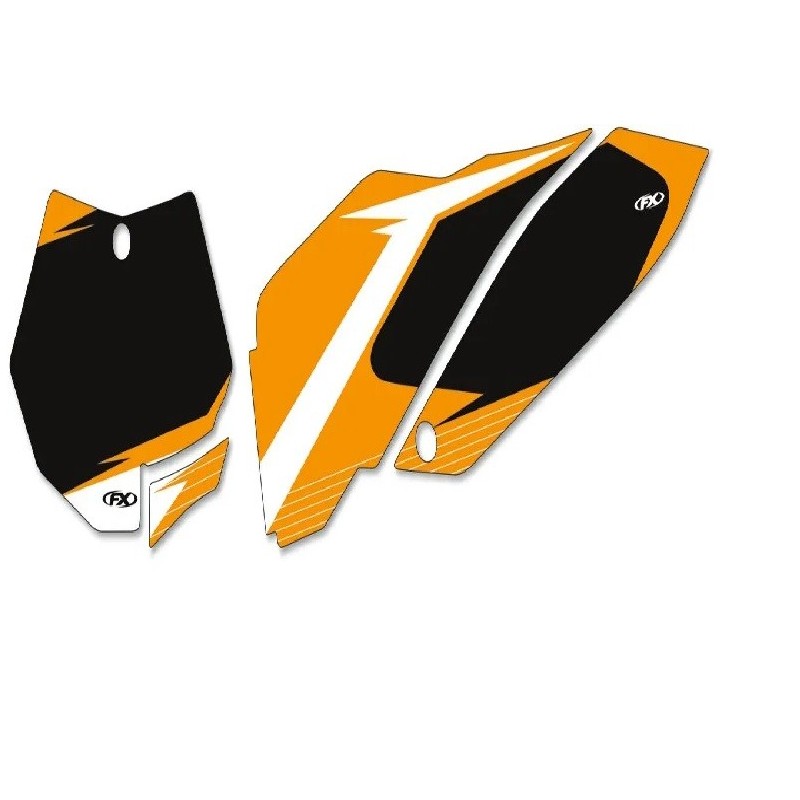 Kit de placa de matrícula gráfica precortada FACTORY EFFEX para KTM EXC 250 de 2008 a 2013