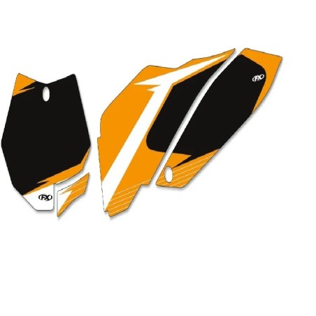 Kit de placa de matrícula gráfica precortada FACTORY EFFEX para KTM EXC 250 de 2008 a 2013