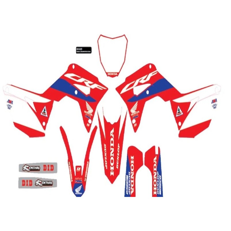 Kit deco completo D'COR VISUALS para HONDA RED MOTO CRF 450 de 2019 a 2020