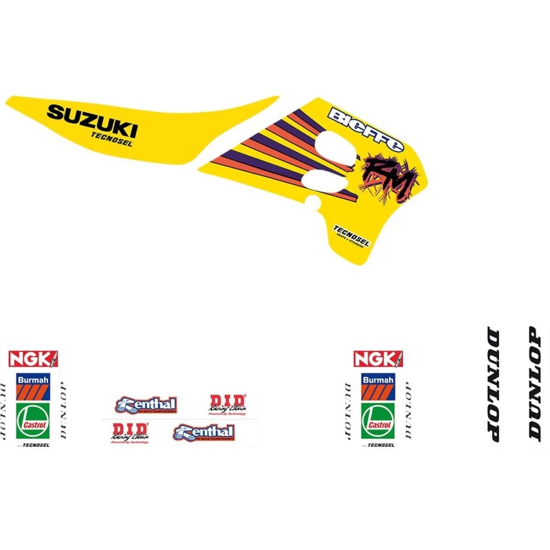 Kit déco TECNOSEL pour SUZUKI RM 125, RM 250 de 1993 à 1995