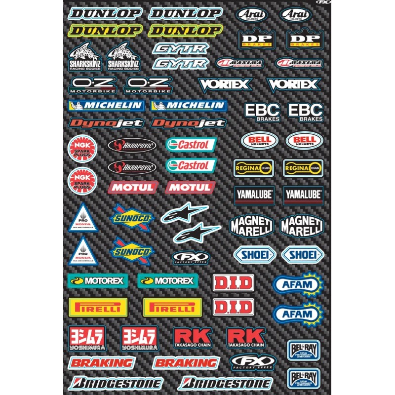 FACTORY EFFEX Motocross sponsor/logo sticker sheet