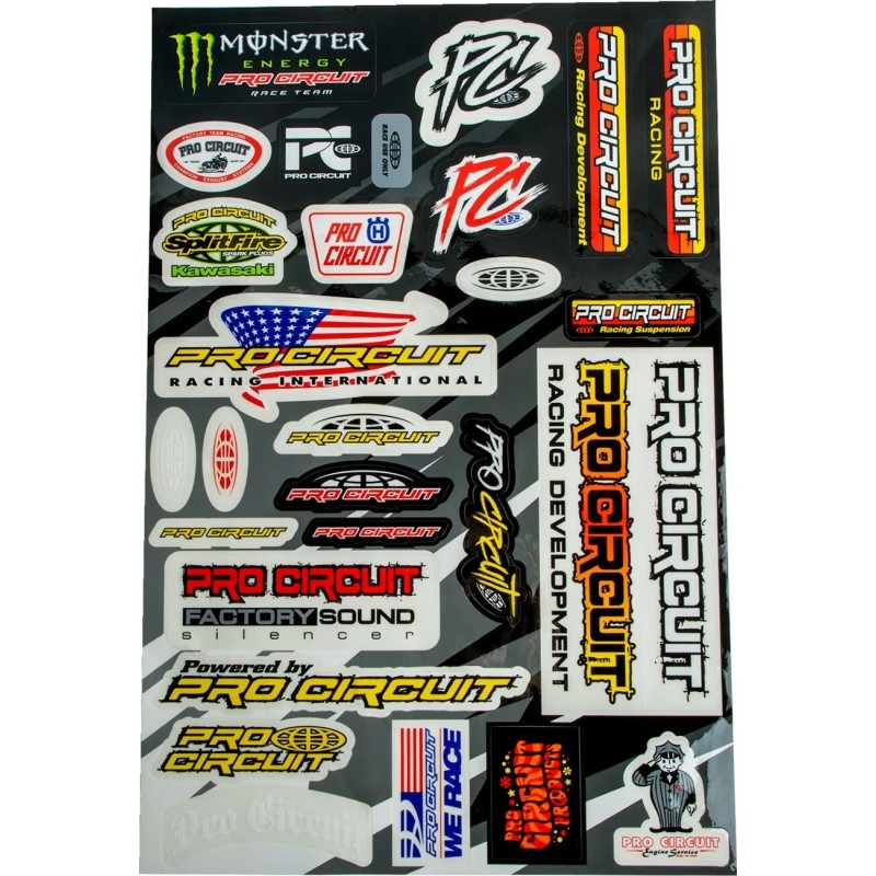 Planche de stickers Deluxe PRO CIRCUIT pour Motocross