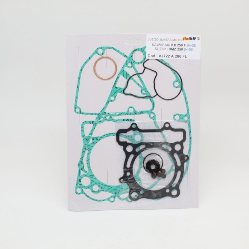 ITALKIT complete engine gasket pack for KAWASAKI KX 250 F from 2004 to 2008 and SUZUKI RMZ 250 from 2004 to 2006